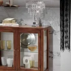 Vitrineskab med glashylder og polstret ryg Fremstillet i Italien - Assur Viadurini