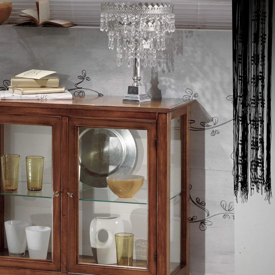 Vitrineskab med glashylder og polstret ryg Fremstillet i Italien - Assur Viadurini