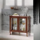 Vitrineskab med glashylder og polstret ryg Fremstillet i Italien - Assur Viadurini