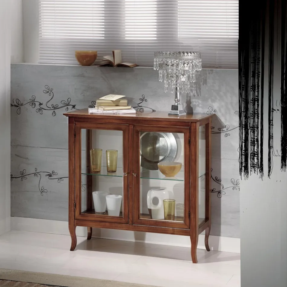 Vitrineskab med glashylder og polstret ryg Fremstillet i Italien - Assur Viadurini