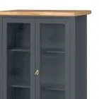 Vitrineskab i træ med 1 skuffe, 2 låger og 2 hylder Made in Italy - Nanna Viadurini