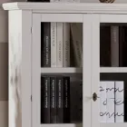 Vitrineskab i træ med 1 skuffe, 2 låger og 2 hylder Made in Italy - Nanna Viadurini