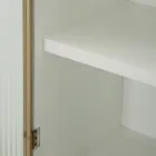 Vitrineskab i træ med top og afrundede indsatser med 2 låger og 2 skuffer - Rachel Viadurini