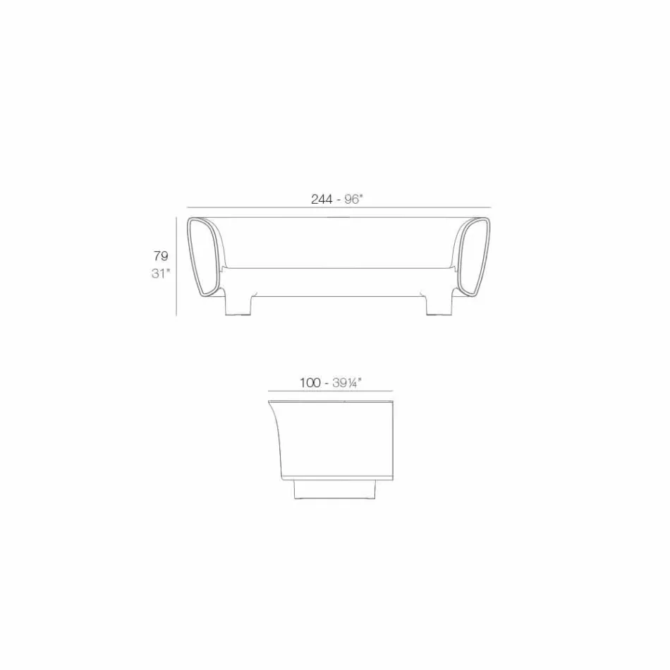 Vondom Bum Bum moderne design sort lakeret have sofa Viadurini