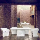 Vondom Faz hvidlakeret havebord L200xP100cm design Viadurini