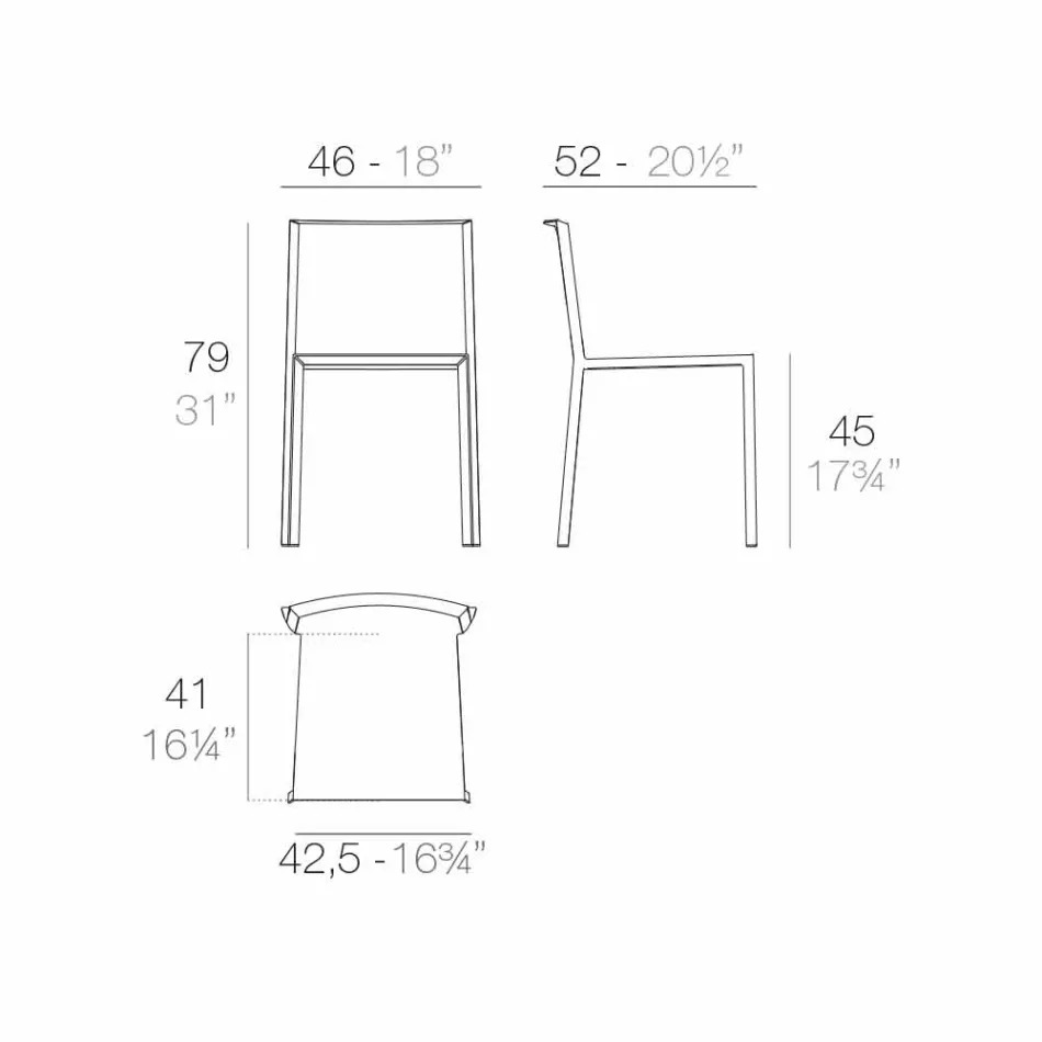 Vondom Quartz stabelbar have stol med moderne design Viadurini