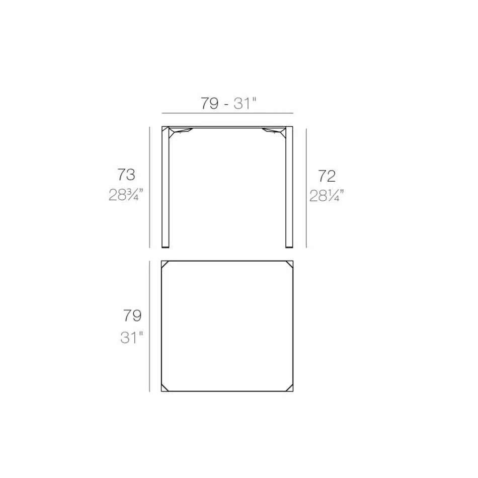 Vondom Quartz udendørs firkantet bord med moderne design Viadurini