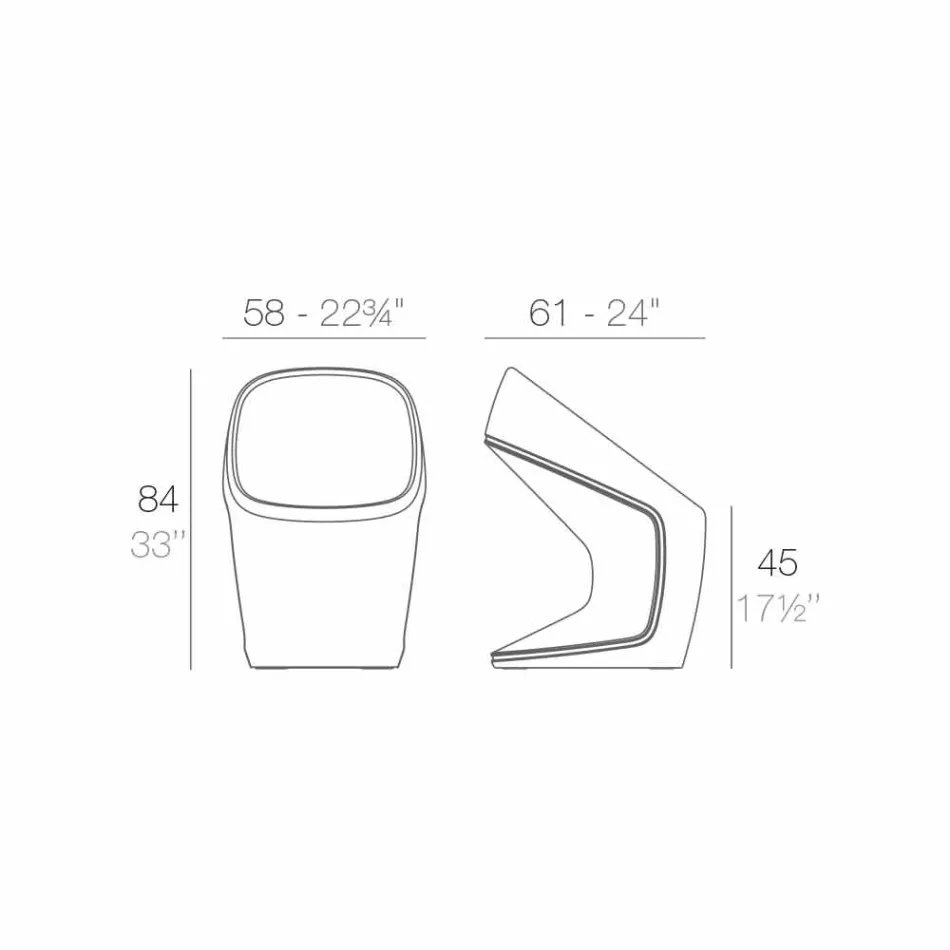Vondom Ufo have stol i moderne hvid design Viadurini