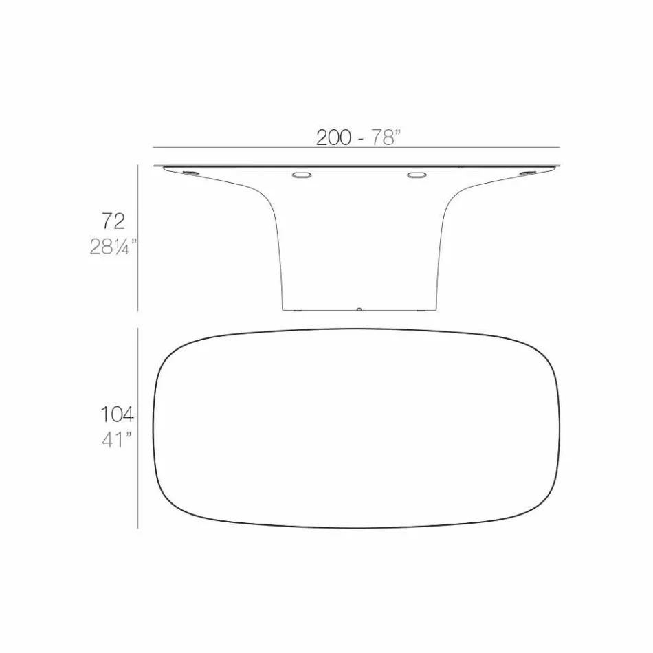 Vondom Ufo hvid design udendørs bord L200xP100 cm Viadurini