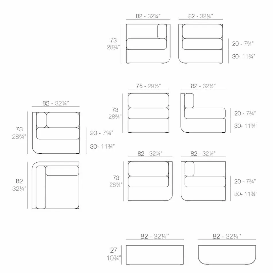 Vondom Ulm sammensætning taupe design haven lounge Viadurini