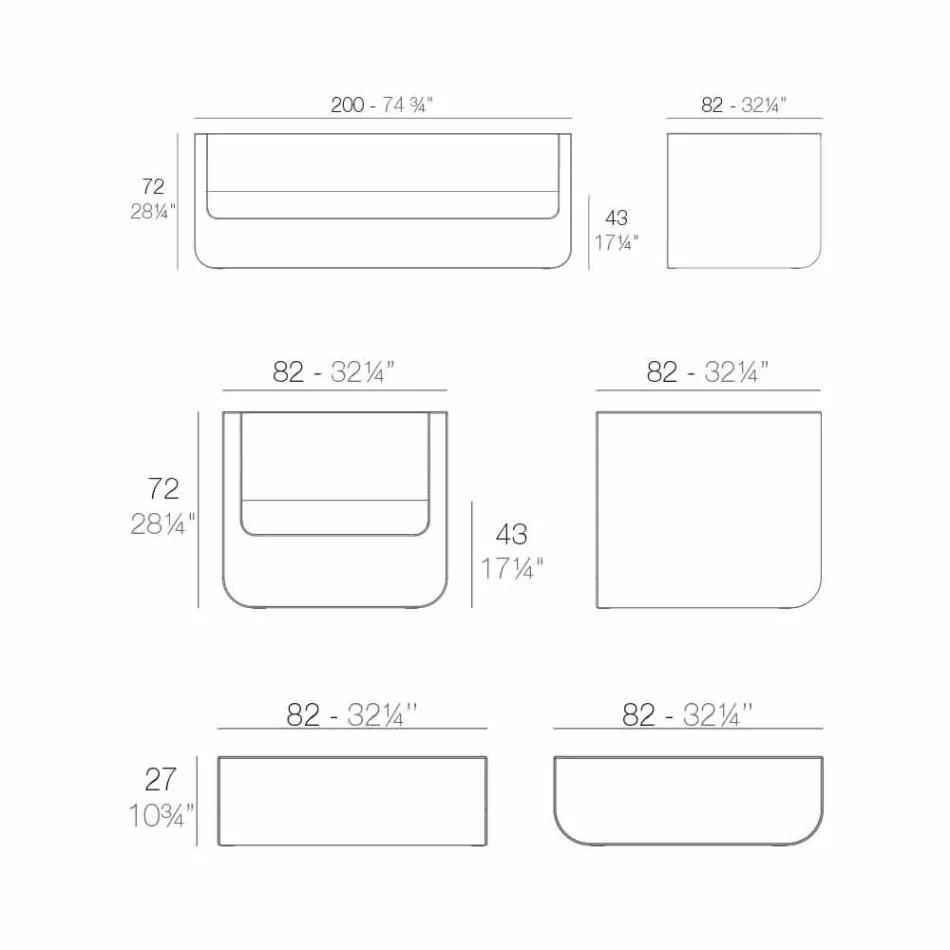 Vondom Ulm udendørs lounge med moderne hvid design Viadurini