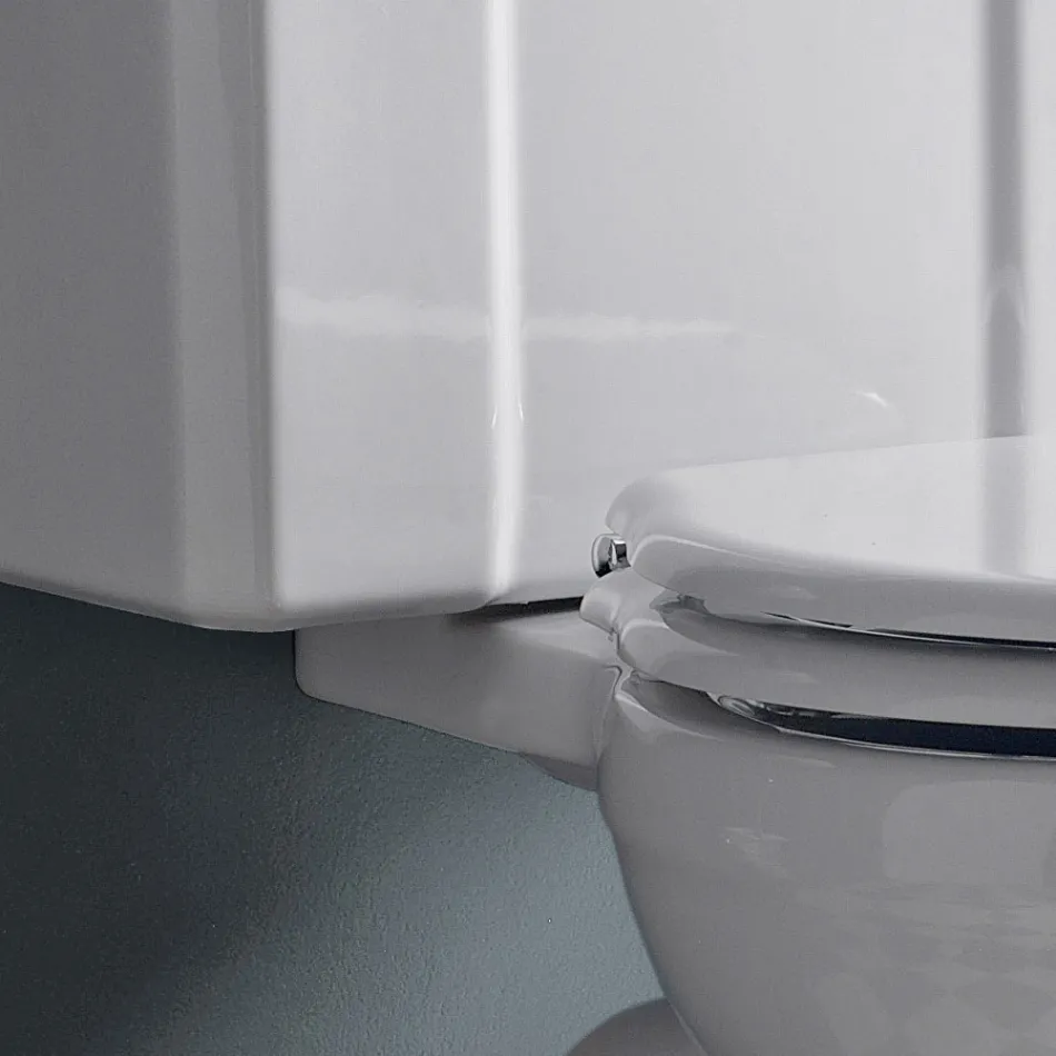 Vandmonoblok Classic i hvid keramik med kasse lavet i Italien - Marwa Viadurini