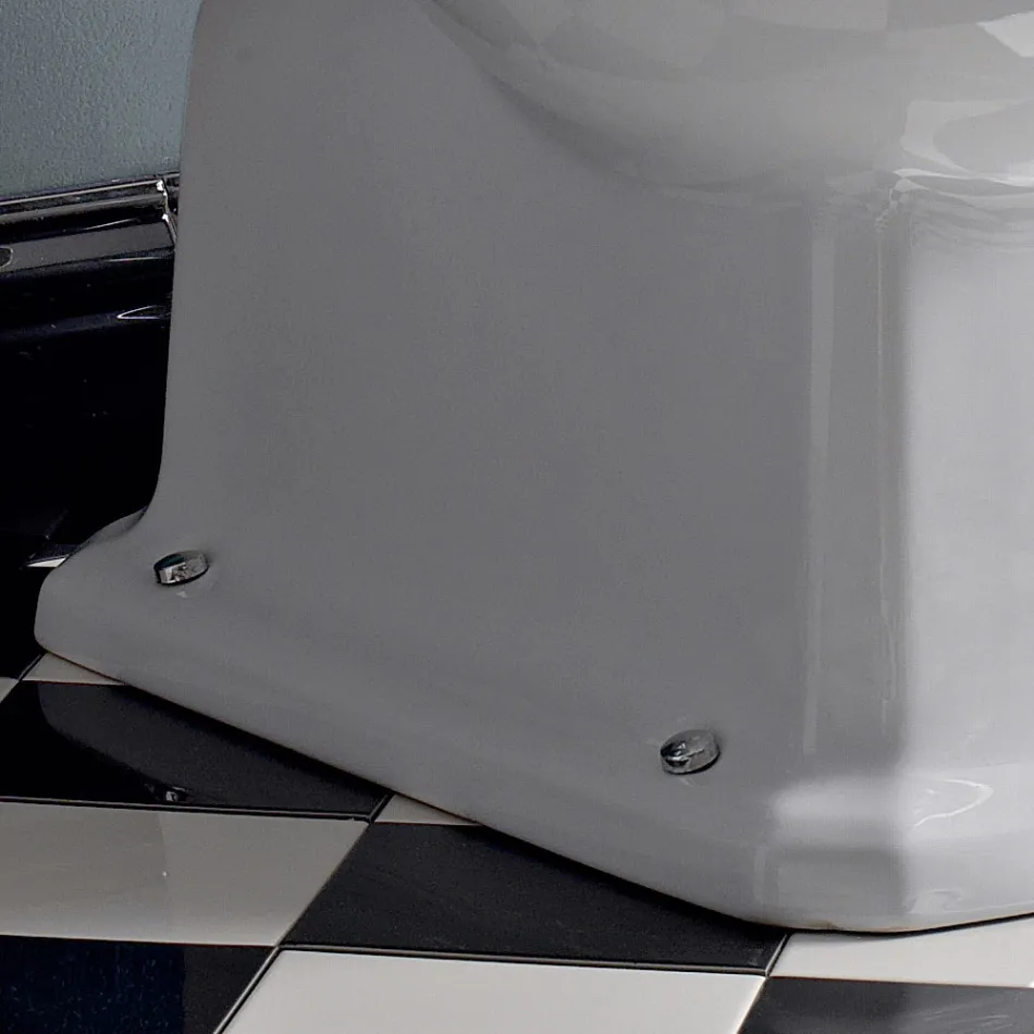 Vandmonoblok Classic i hvid keramik med kasse lavet i Italien - Marwa Viadurini